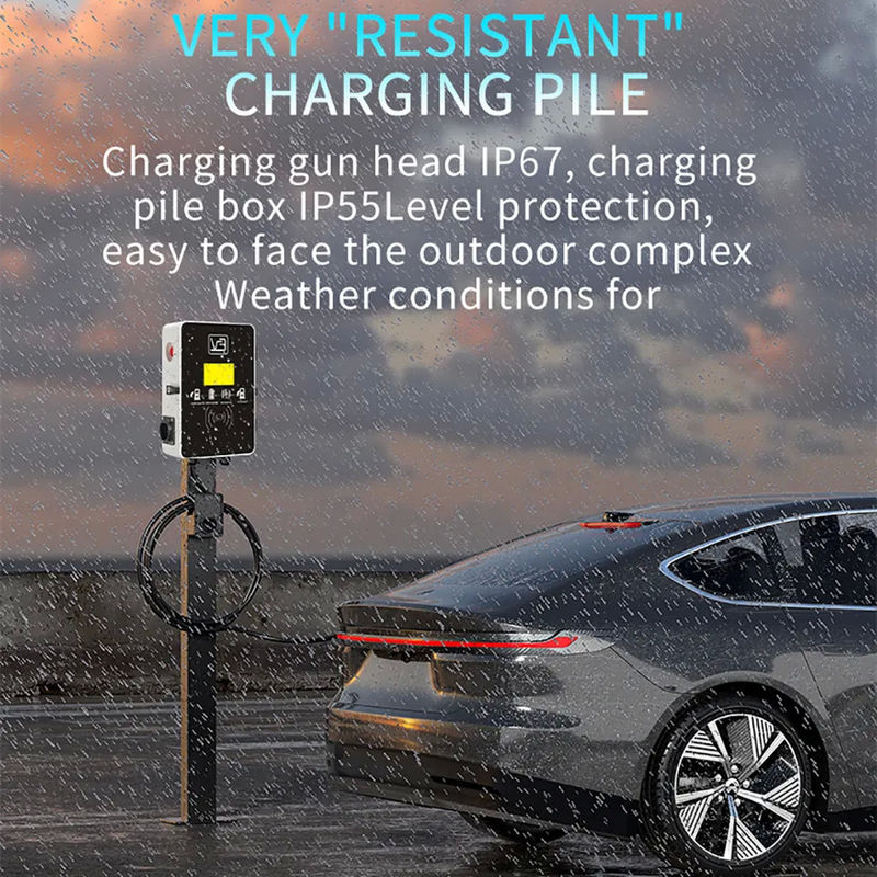 380v 고속 충전 3단계 벽에 장착된 휴대용 2형 EV 충전기