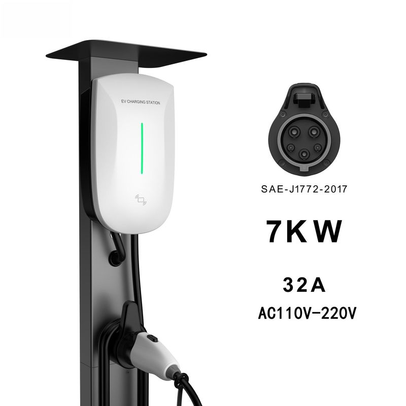 Tesla BMW용 스와이프 카드 기둥 장착형 휴대용 240v 유형 1 EV 충전기