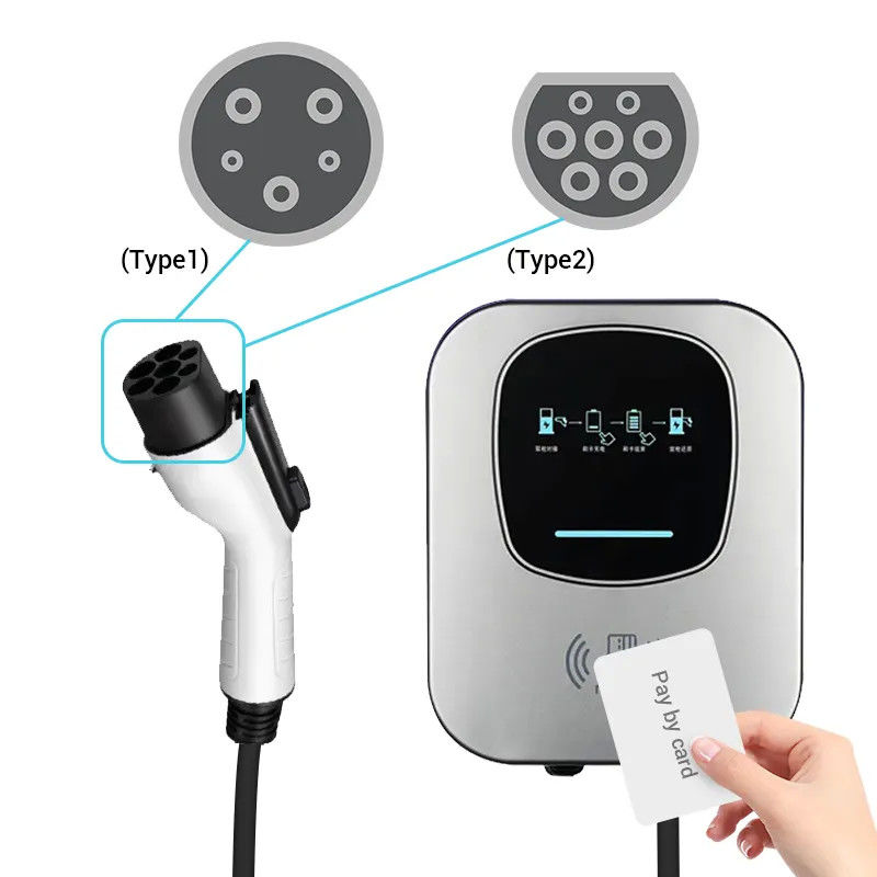 테슬라 7 킬로와트 스위핑 카드 220v LED 화면으로 1형 EV 충전기
