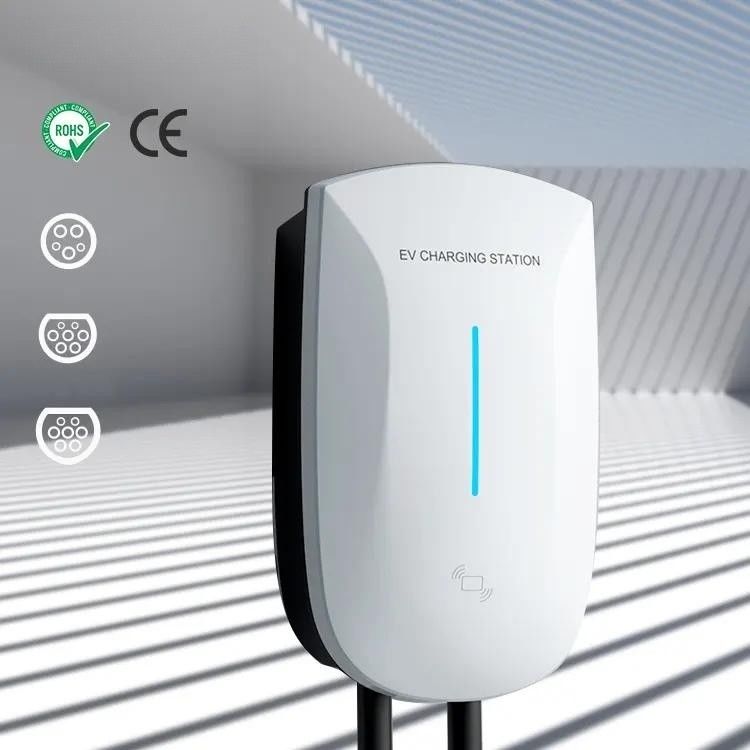 레벨 2 7kw 11kw 22kw 충전점 빠른 벽에 장착 된 EV 충전소 LED 표시기