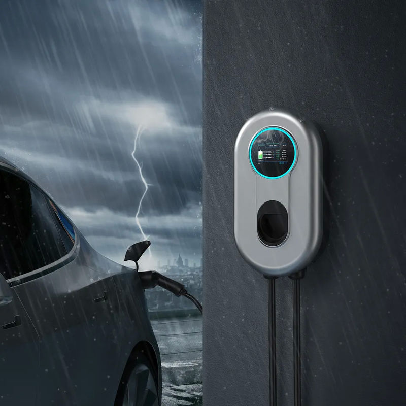 22kw RFID 카드 5m 케이블 모바일 타입 2 EV 충전 스테이션