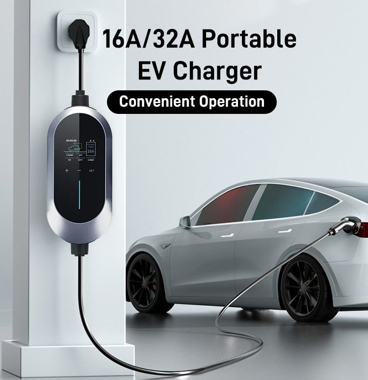 SAE J1772 타입 1 7kw EU 단일 총 휴대용 전기 차량 충전기