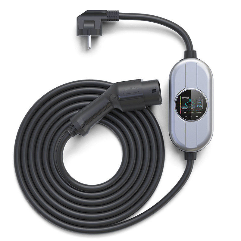 16A 32A 2.5 인치 LCD 화면 휴대용 EV 충전소 EV 충전기 1형 FCC