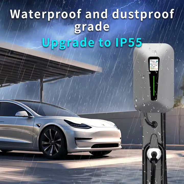 타입1 및 타입2 RFID LCD 화면 벽 EV 충전기 모든 EV 자동차